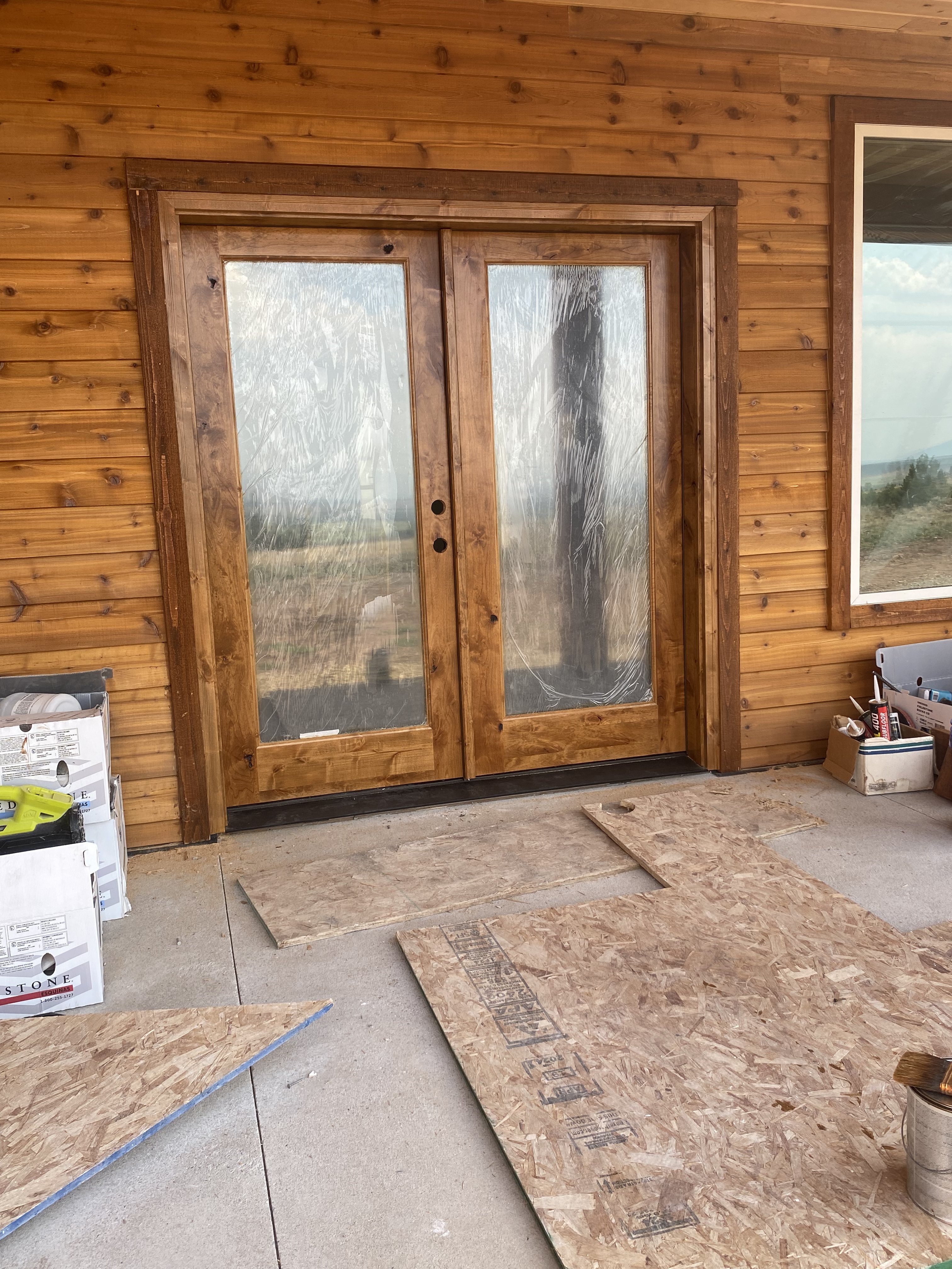 Entry door & wood siding detail